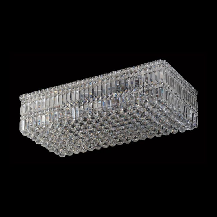 K.Light Chrome Small Rectangular K9 Crystal Ceiling Fitting – view 2
