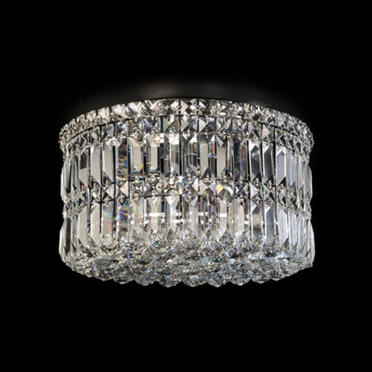 K.Light Chrome Small Round K9 Crystal Ceiling Fitting – main view