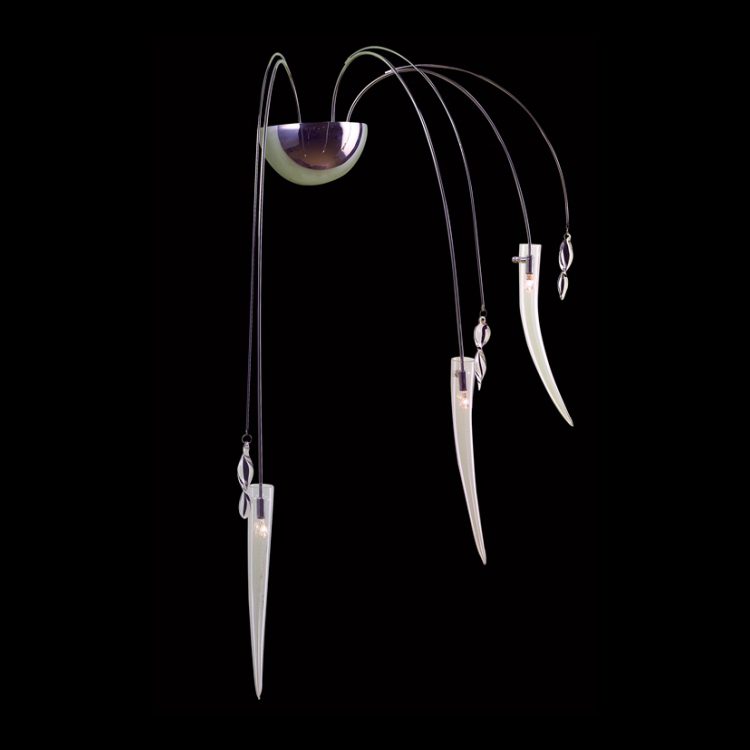 K.Light Chrome With Clear Glass G4 Bi-Pin Halogen Tusk Glass Wall – main view