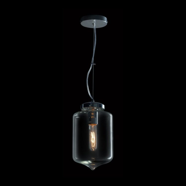 K.Light Chrome With Clear Glass Lantern Glass Pendant – main view
