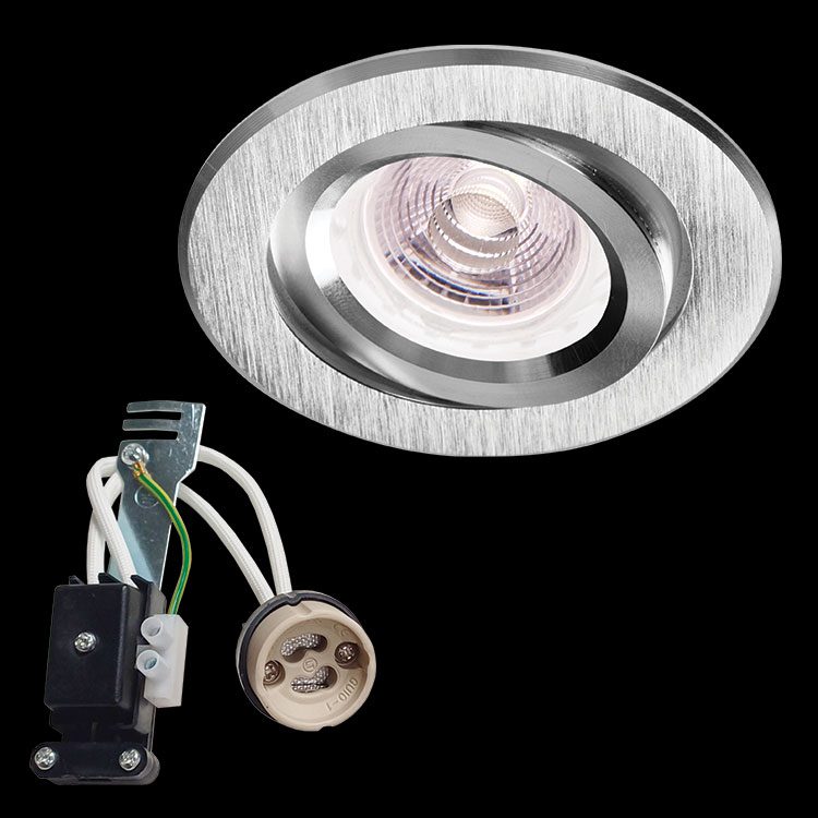 K.Light Cnc Brushed Aluminum Aluminium Round Tilt Downlight – main view
