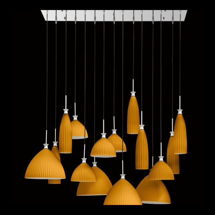K.Light Glass Rectangular Cluster Pendant – main view