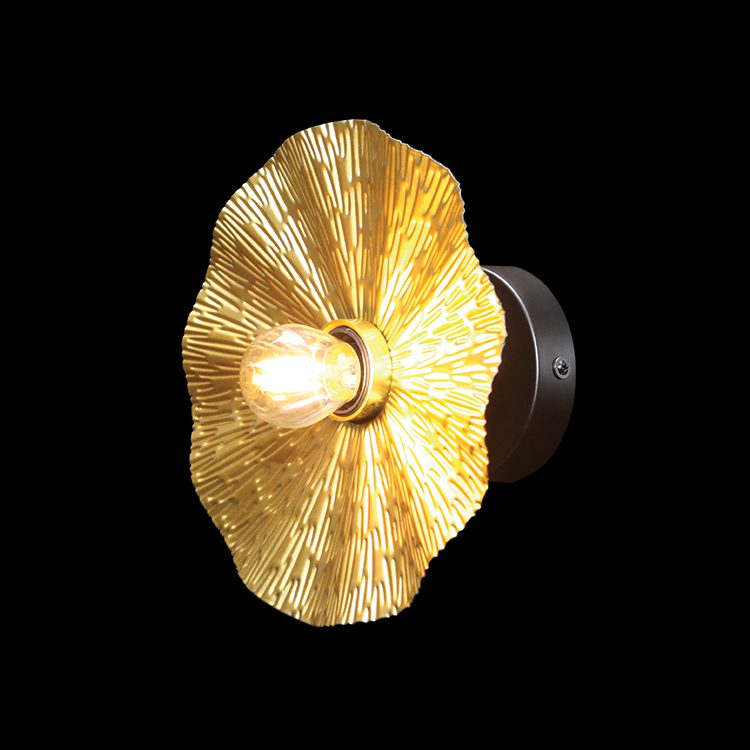 K.Light Gold & Black Golden Flower Wall Light – main view