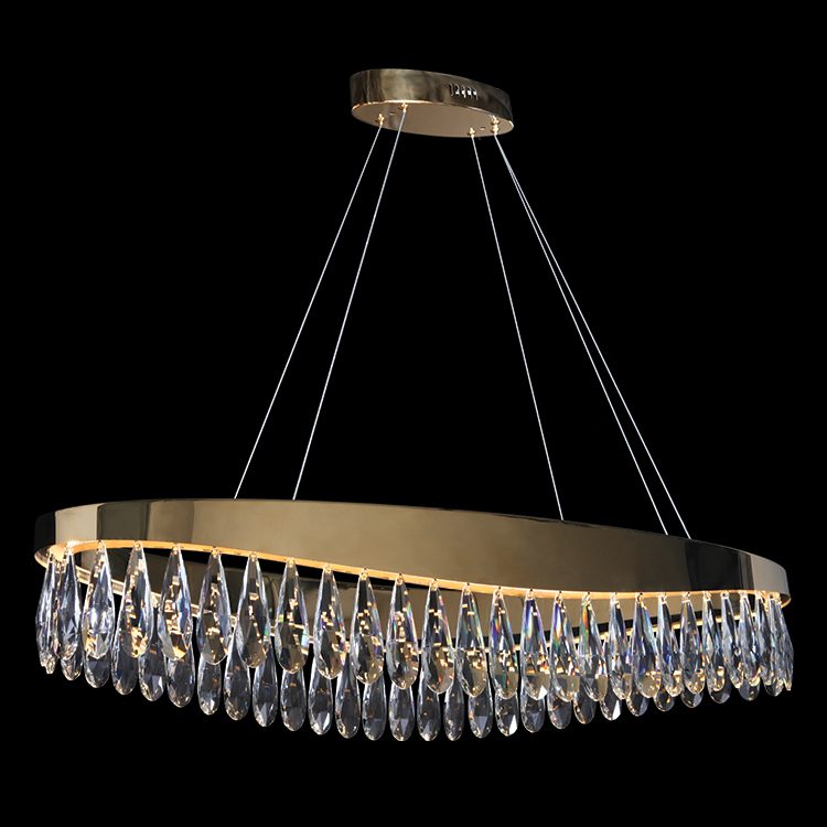 K.Light Imperial Oval Gold & Crystal LED Chandelier 30W – main view