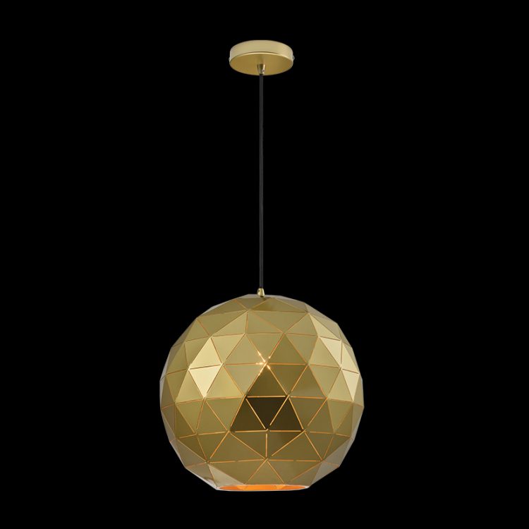 K.Light Large Laser Cut Metal Ball Pendant, Matt Black – view 3