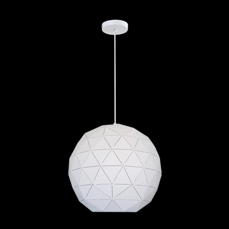 K.Light Large Laser Cut Metal Ball Pendant, Matt Black – view 4