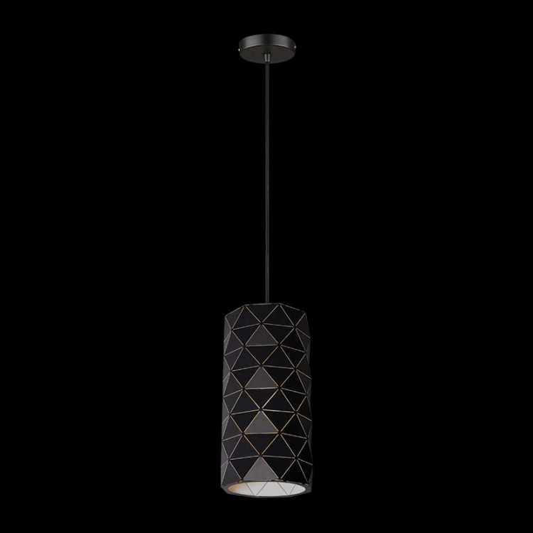 K.Light Laser Cut Metal Cylinder Pendant, Black – main view