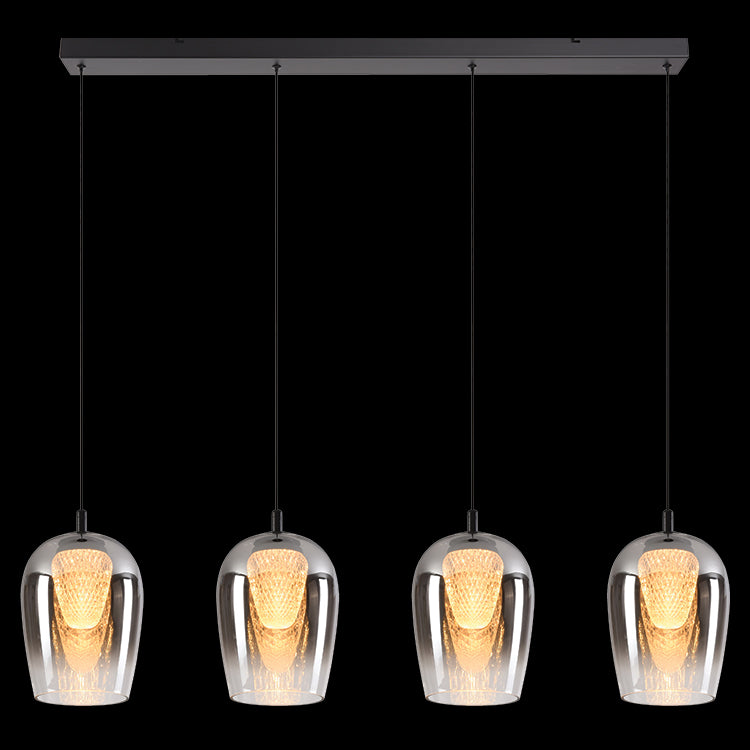 K.Light LED Crystal Egg Smoke Glass Pendants on a Bar – main view