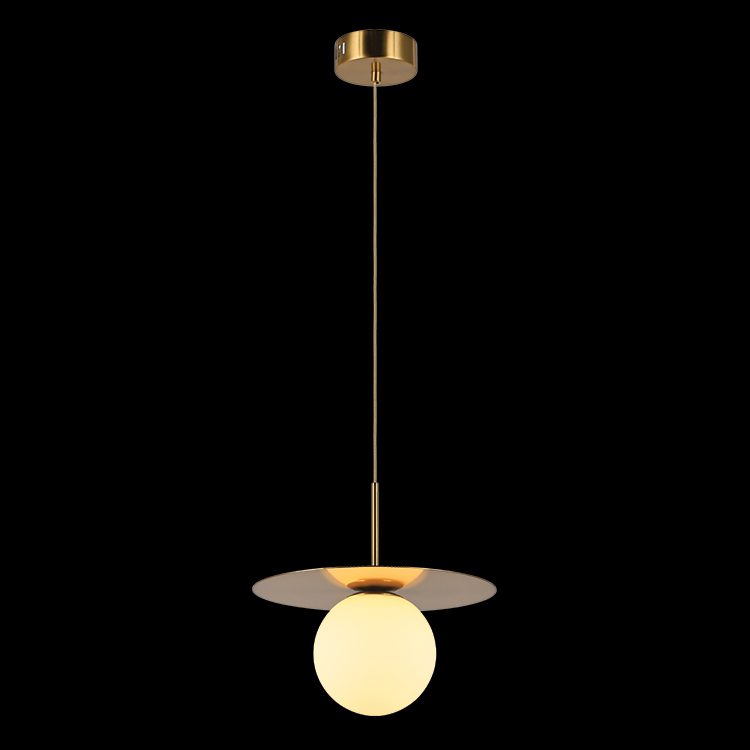 K.Light LED Single Golden Disc Pendant – main view