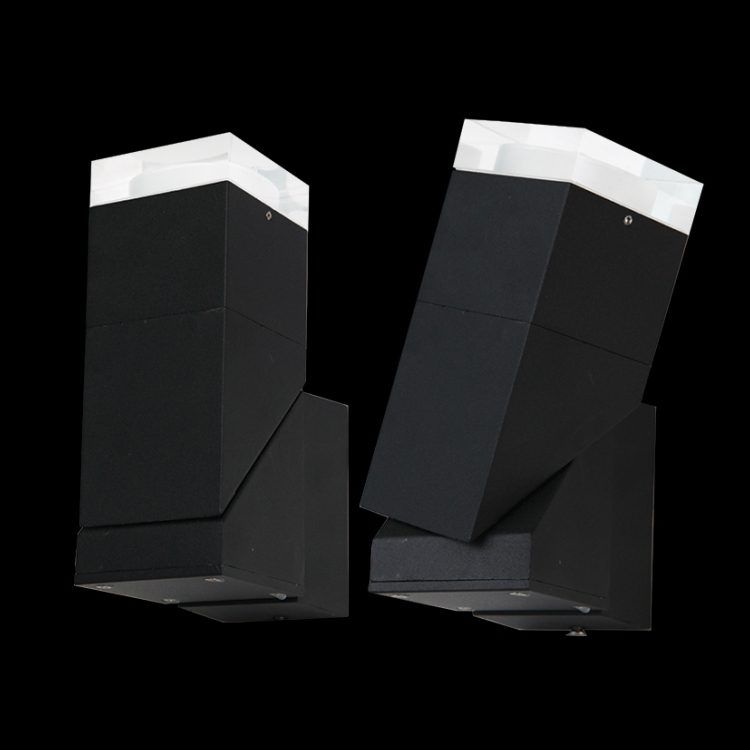 K.Light Matt Black Square 360 Degree Tilt with Lense Wall Light – main view