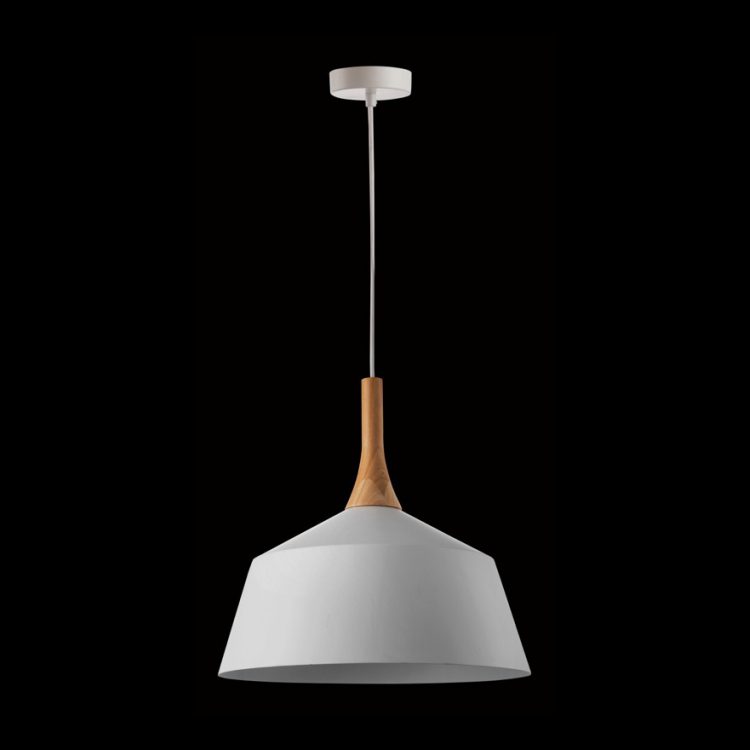 K.Light Medium Metal and Wood Pendant, Black – view 2