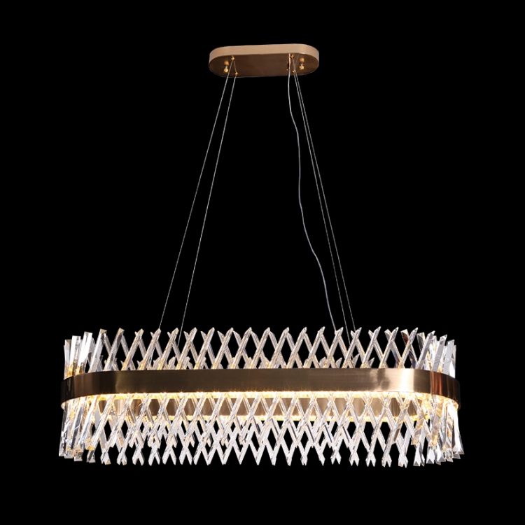 K.Light Oval Golden Oblique Crystal LED Chandelier 88W – main view