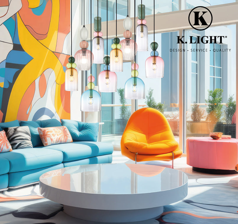 K.Light Rainbow Blue Shadow Glass Pendant – view 2