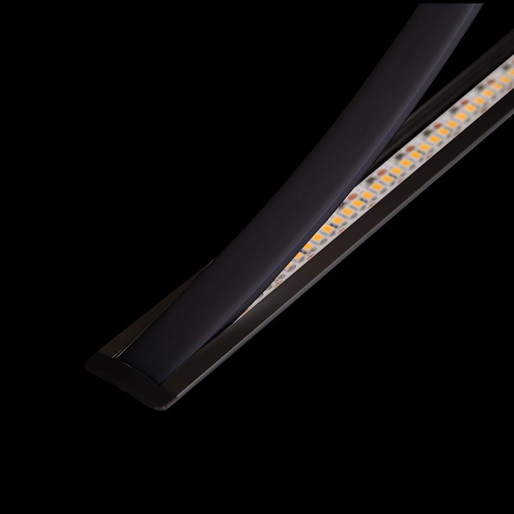 K.Light Recessed Black Aluminium Profile with Black Cover – main view