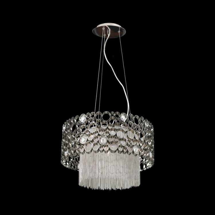 K.Light Satin Chrome LED Jewelled Round Pendant – main view