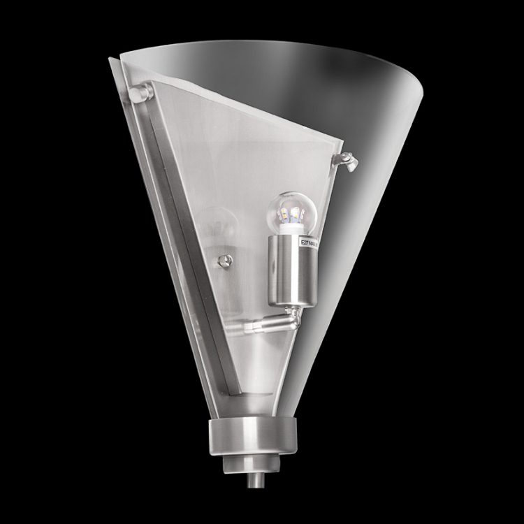 K.Light Satin With Clear Glass Cone Glass Wall Light – main view
