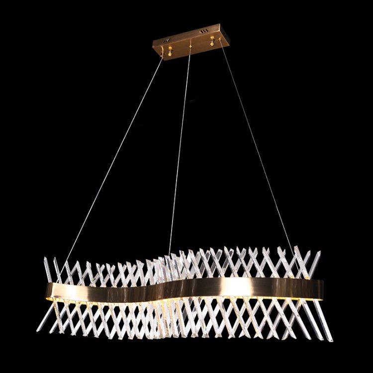 K.Light Wave Golden Oblique Crystal LED Chandelier 48W – main view
