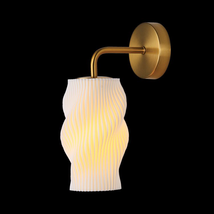 K.Light White LED E27 Dahlia 3D Printed Recycled Wall Light – main view