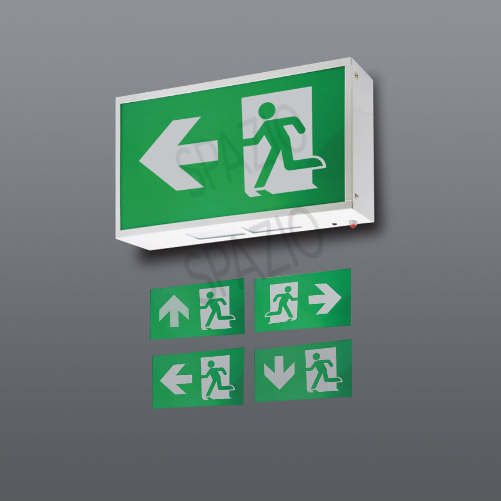 Spazio LED Exit Sign - Wall Mount White – main view