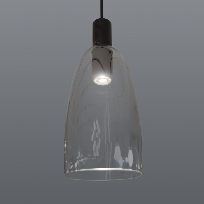 Spazio Malaga Matt Black & Smokey Pendant Light – main view