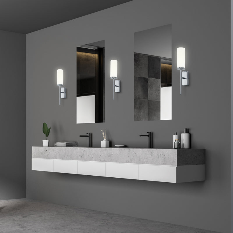 Spazio Moore Chrome & Opal Wall Light – view 2