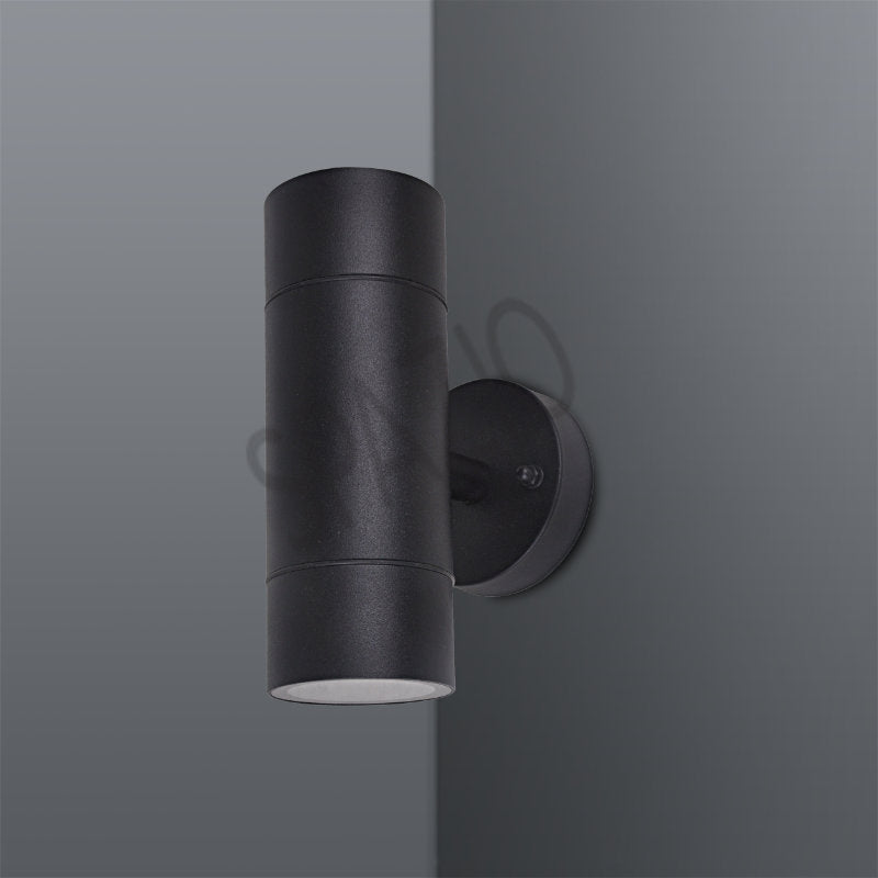Spazio Paulie 2 Ss 2 Light Black Wall Light – main view
