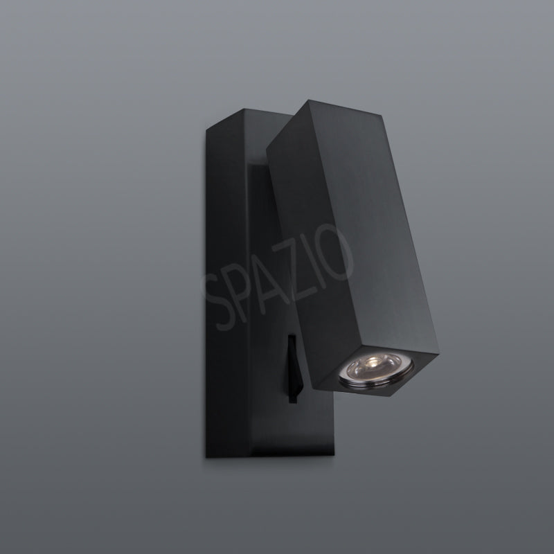 Spazio Prima Matt Black Wall Light – main view