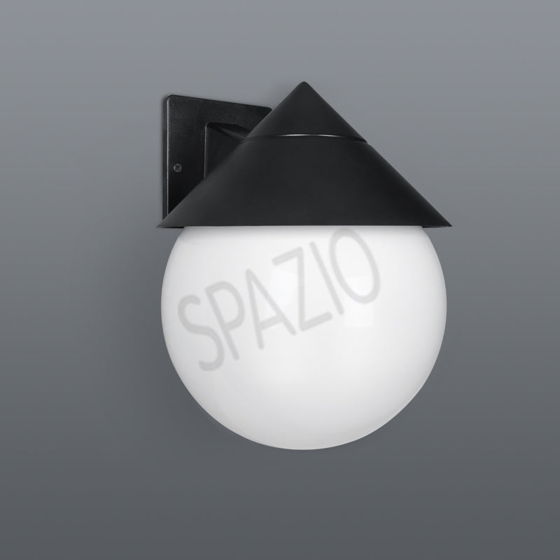 Spazio Tophat Black & Opal Outdoor Ceiling Light – main view