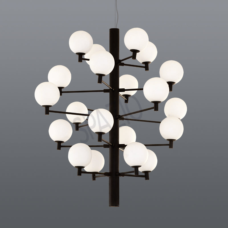 Spazio Twentyorb Black & Opal Pendant Light – main view