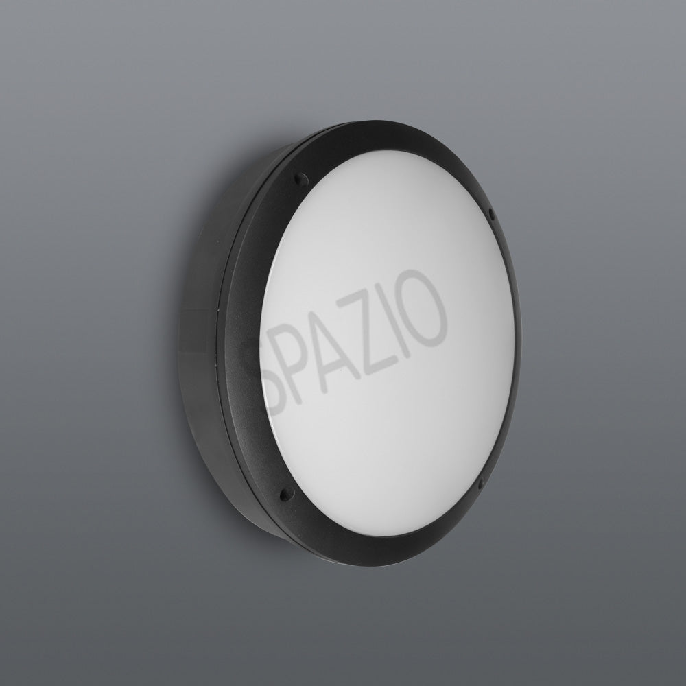 Spazio You Emergency Black Outdoor Ceiling Light – main view
