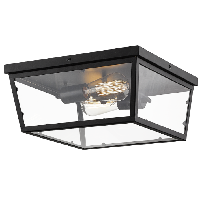 Bright Star BH2081 Black Metal with Clear Glass Outdoor Wall Light – main view