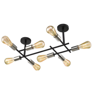 Bright Star CF057/8 Satin Chrome Black and Ceiling Fitting – main view