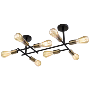 Bright Star CF058/8 Satin Brass Black and Ceiling Fitting – main view