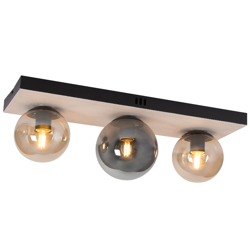 Bright Star CF517 Amber Metal and Glass Ceiling Fitting – main view