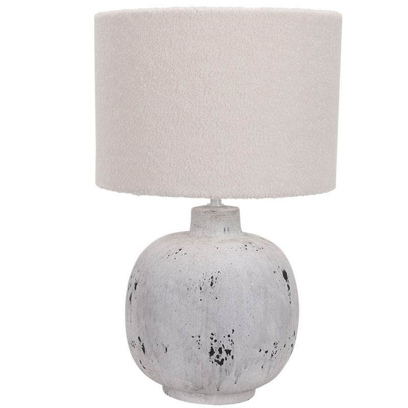 Bright Star TL829 Grey Stone Ceramic Base with Cream Fabric Shade – main view