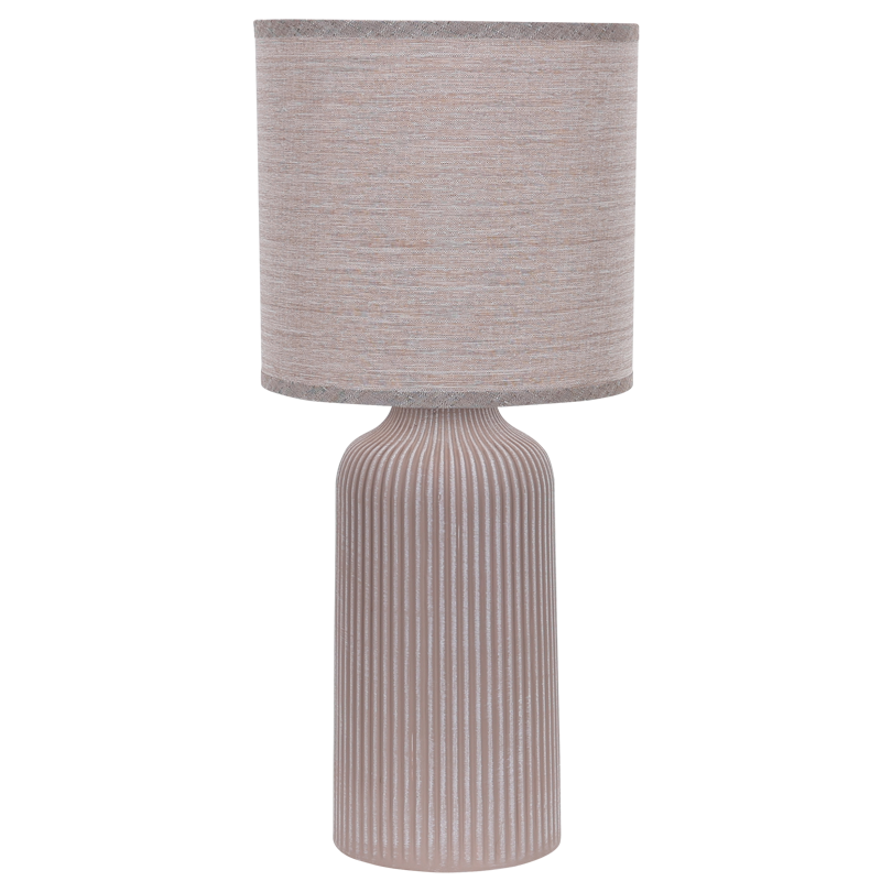 Bright Star TL837 Brown Ceramic Base with Cream Fabric Shade Floor – main view