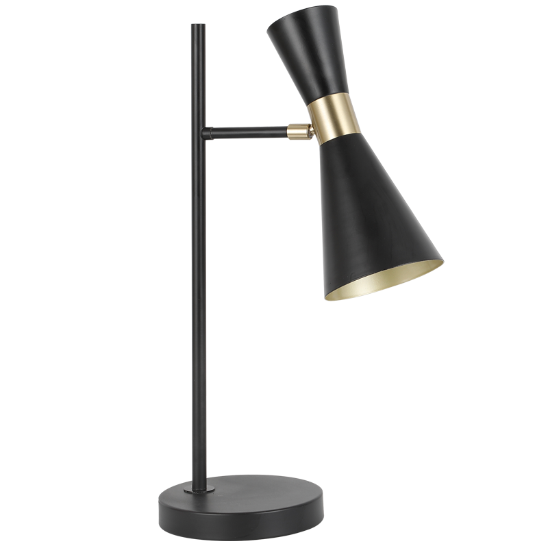Bright Star TL842 Black With Gold Metal Table Lamp with Moveable Head – main view