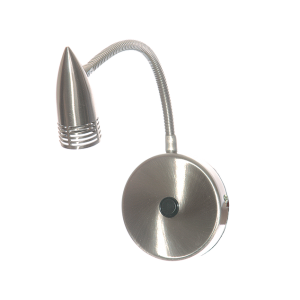 Bright Star WB006 Satin Chrome Wall Fitting with Switch and Flexible – main view