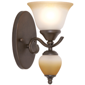 Bright Star WB108/1 Rust Metal Wall Bracket with Faded Brown Glass – main view