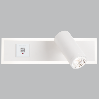 Bright Star WB212 White Aluminium and Acrylic Wall Bracket with 2 USB – main view