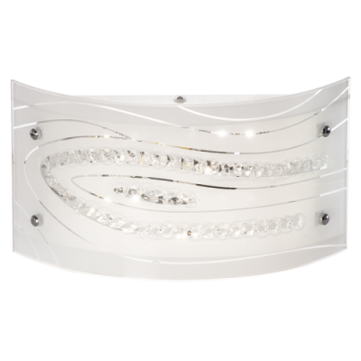 Bright Star WB334 White Patterned Glass with Crystals and Polished – main view