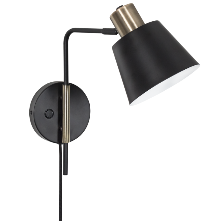 Bright Star WB374 Matt Black And Brass Metal Wall Bracket – main view