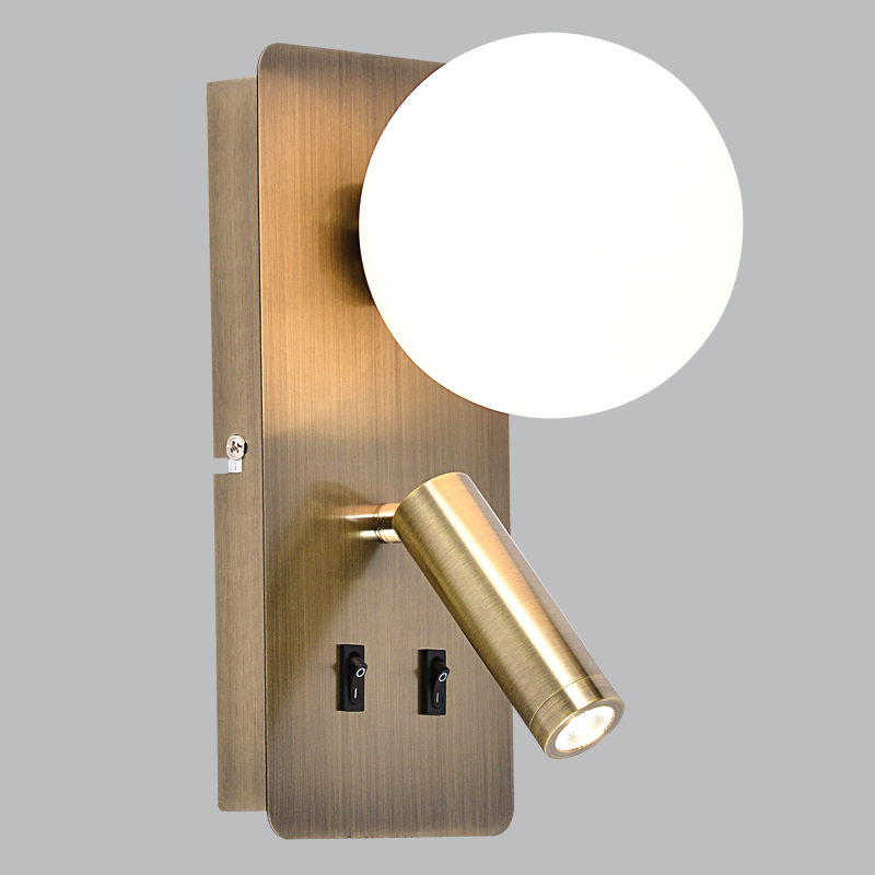 Bright Star WB402/2 Antique Metal Wall Bracket with Opal Plastic Cover – main view