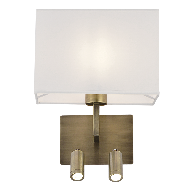 Bright Star WB408/3 Antique Metal Wall Bracket with 2 Switches – main view