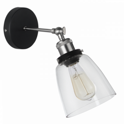 Bright Star WB921 Satin Chrome Wall Bracket with Clear Glass – main view