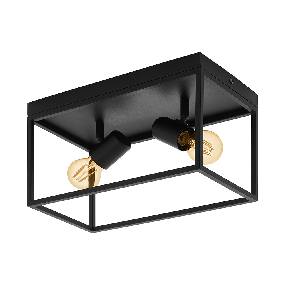 Eglo Silentina Black Ceiling Light E27 – 2 Lights