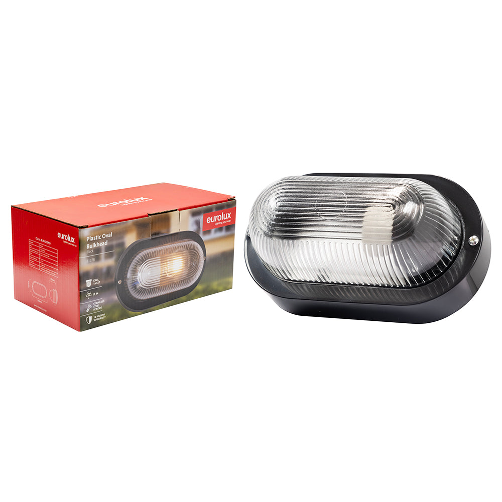 Eurolux B137 Oval Plastic B/Head 205mm E27 1x60W Outdoor Wall Light – main view