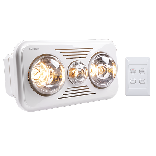 Eurolux C85W 3-in-1 Bathroom Heater White 2x275W & 1x60W Ceiling Light – main view