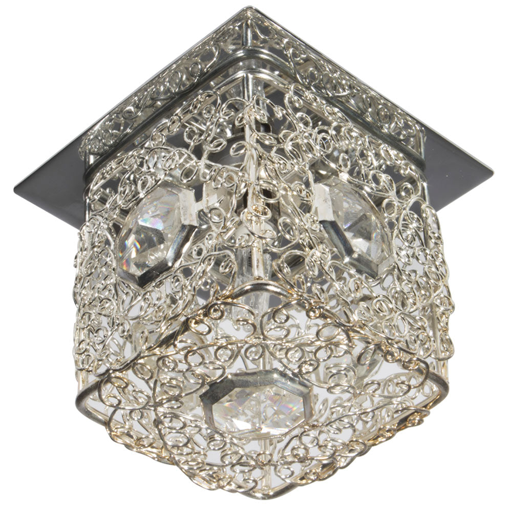 Eurolux D100CH Square Pressed Steel Aluminium Downlight with Crystal – main view