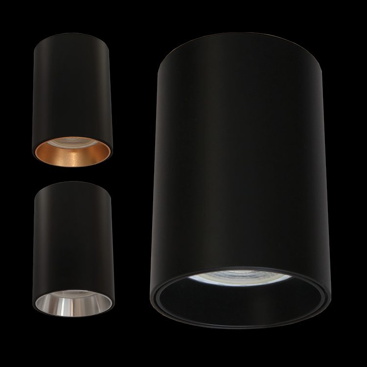 K.Light 1xGU10 Black Surface Mounted Round Downlight – main view